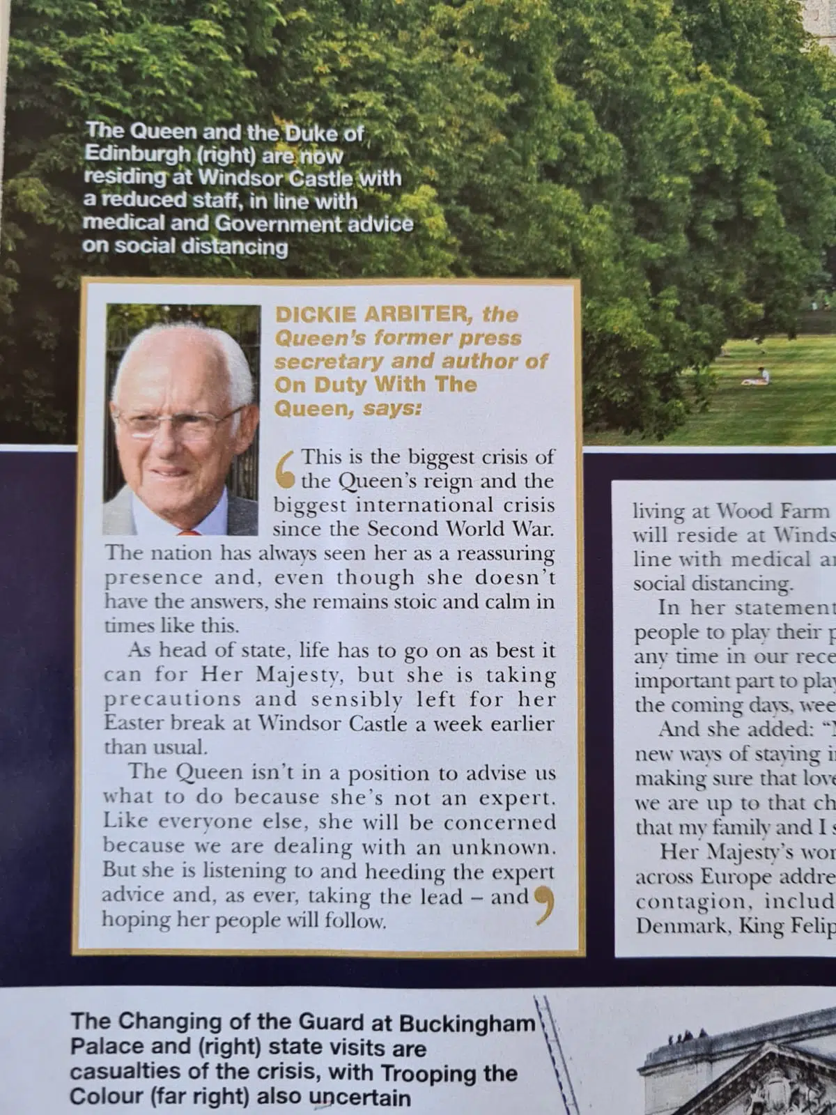 Dickie Arbiter in Hello Magazine 21.03.2020