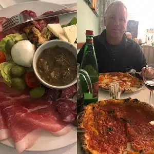 Great antipasto and pizza