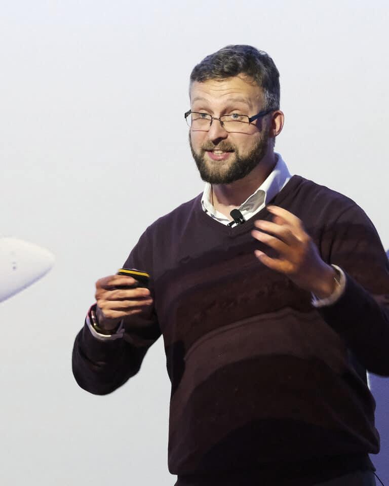 Toby Lewis presenting