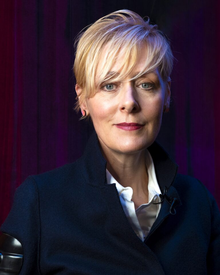 Charlotte storey, keynote speaker looking at camera