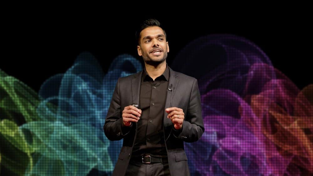 Dr Tharaka speaking at an event