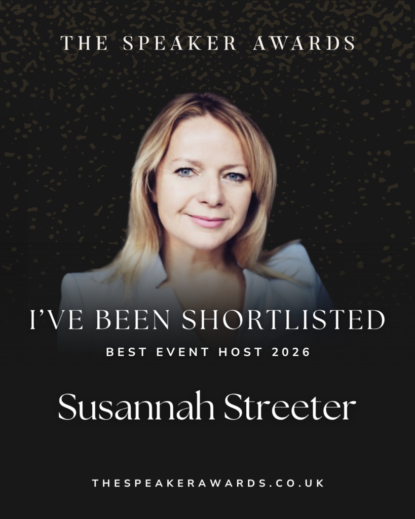 Susannah Streeter has been shortlisted as Best Event Host 2026 at The Speaker Awards in London on July 3rd.